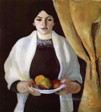 August Macke Painting - Portrait with Apples Wife of the Artist August Macke